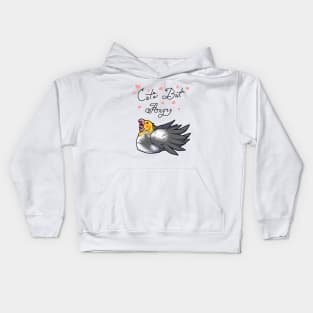 Cute But Angry (White, grey and yellow tiel) Kids Hoodie